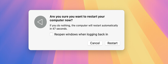 Restart Dialog