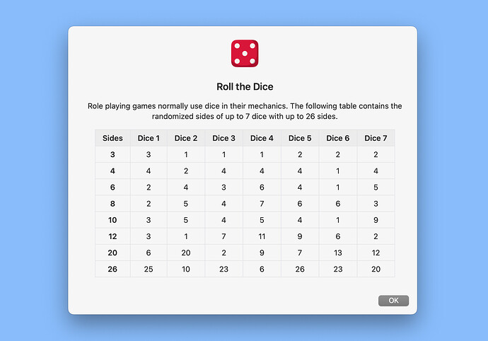 Roll the Dice Dialog