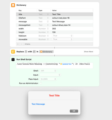 swiftDialog from Dictionary