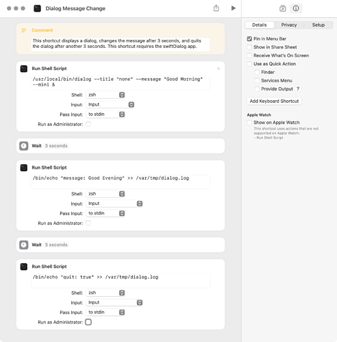 Dialog Message Change